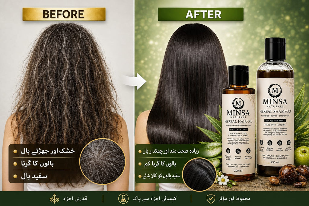 Minsa Naturals Herbal Hair Care Kit – Herbal Hair Oil + Herbal Shampoo